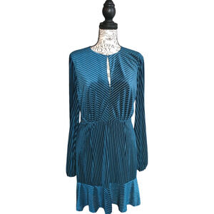 Ryse The Label Blue Velvet Dress Medium Cutouts Midi Date Dancing Flirty Fun